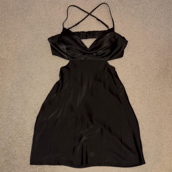 Princess Polly Elegant Black Cut-Out Mini Dress - Picture 3 of 5